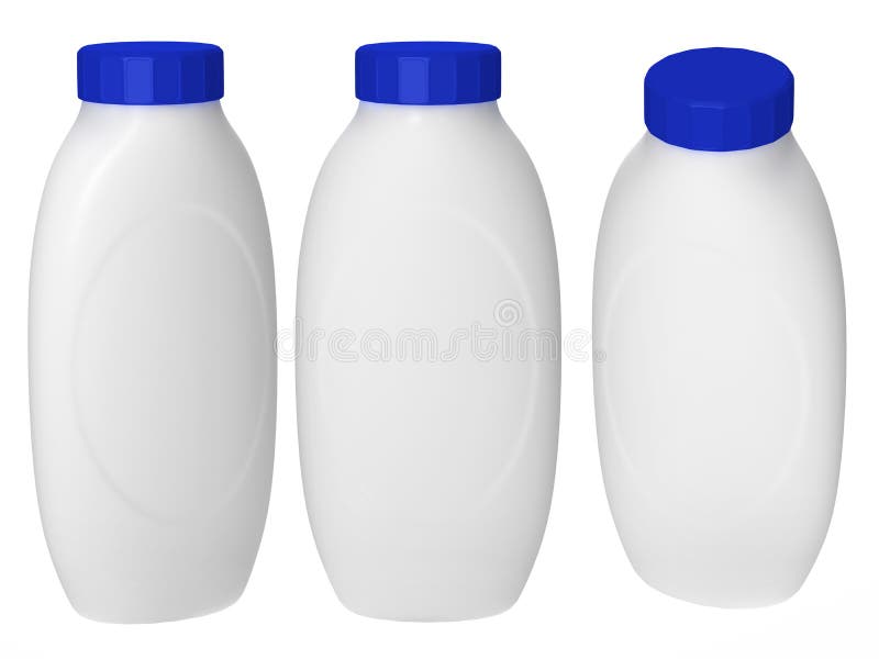 Emballage en plastique blanc de bouteille avec le chemin de coupure pour le cosmatics illustration stock