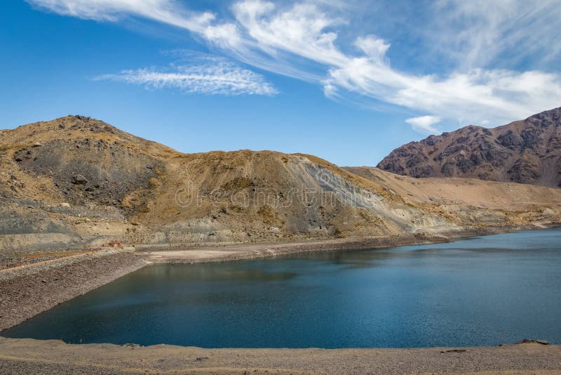 Embalse El Yeso Dam at Cajon Del Maipo - Chile Stock Image - Image of ...