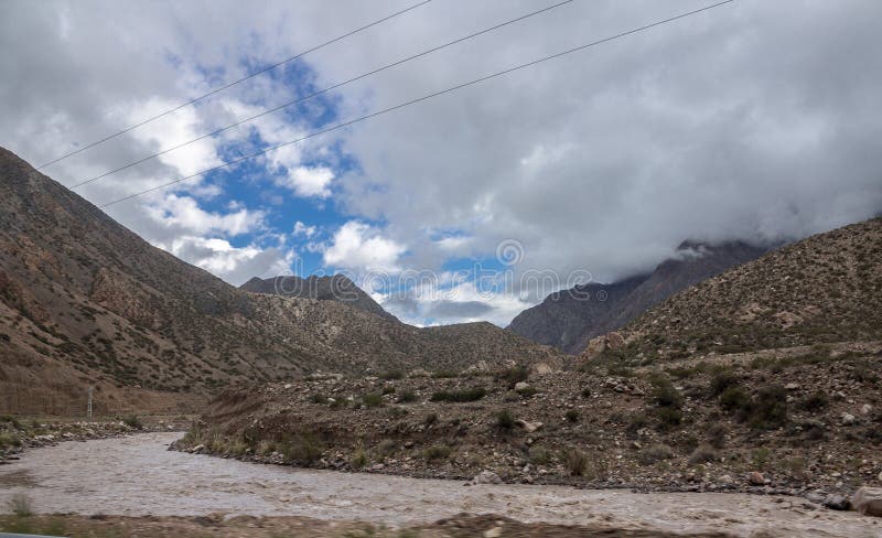 Barrage de Potrerillos, Andes, Argentine photos libres de droits