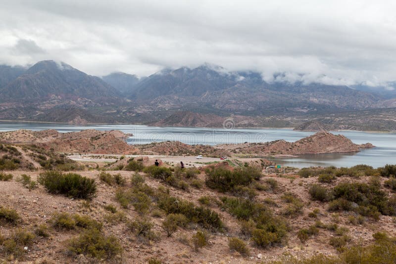 Barrage de Potrerillos, Andes, Argentine images stock