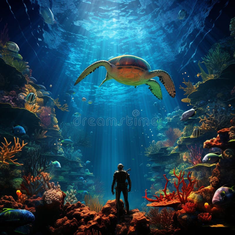 Diving into the Deep stock images