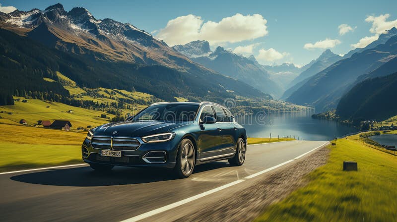 Car On The Road Amazing Switzerland Mountain Background Stock Illustration Illustration Of Car On The Road Amazing Switzerland Mountain Background Stock Illustration Illustration Of