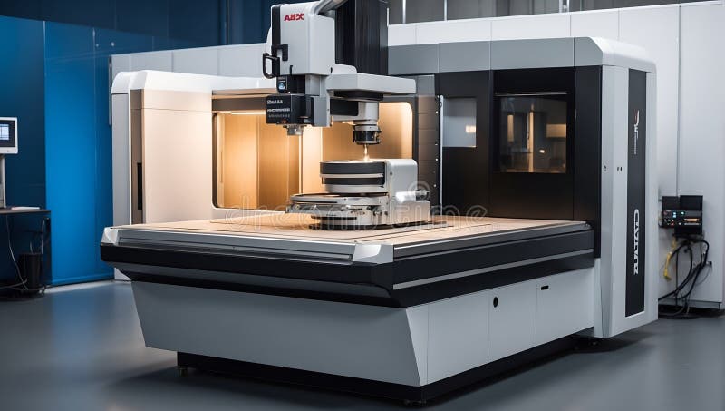 Diverse dimensions: exploring styles of 4-axis and 5-axis CNC machines. royalty free illustration.