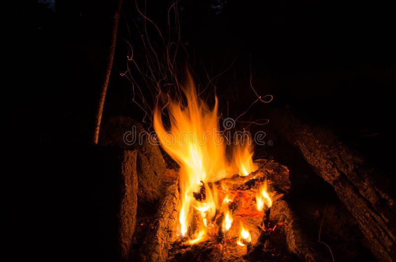 Embers Burn Down in a Hardwood Fire Stock Photo Image of burn, flame