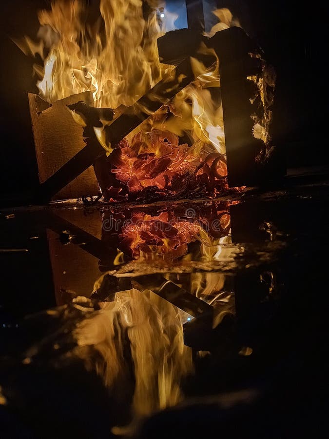 The Embers at Night Emit Light Fire Stock Image Image of fire, embers