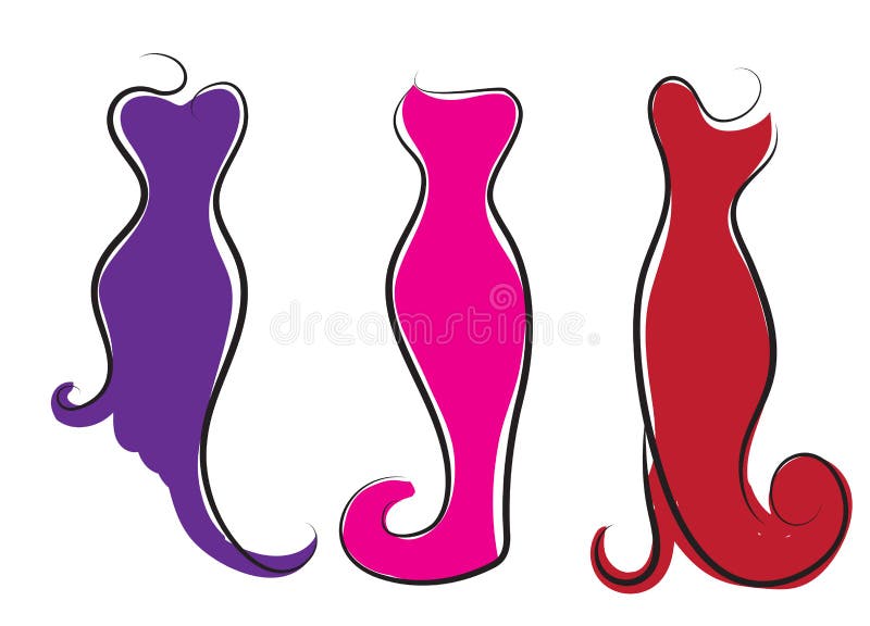 Embleem plus groottevrouwen Het symbool van de Curvyvrouw, Avondjurk Vector illustratie vector illustratie Embleem plus groottevrouwen Het symbool van de Curvyvrouw, Avondjurk Vector illustratie vector illustratie