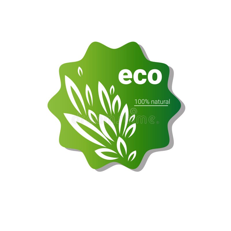 Embleem van het het Webpictogram van het Eco het Vriendschappelijke Organische Natuurlijke Product royalty-vrije illustratie Embleem van het het Webpictogram van het Eco het Vriendschappelijke Organische Natuurlijke Product royalty-vrije illustratie