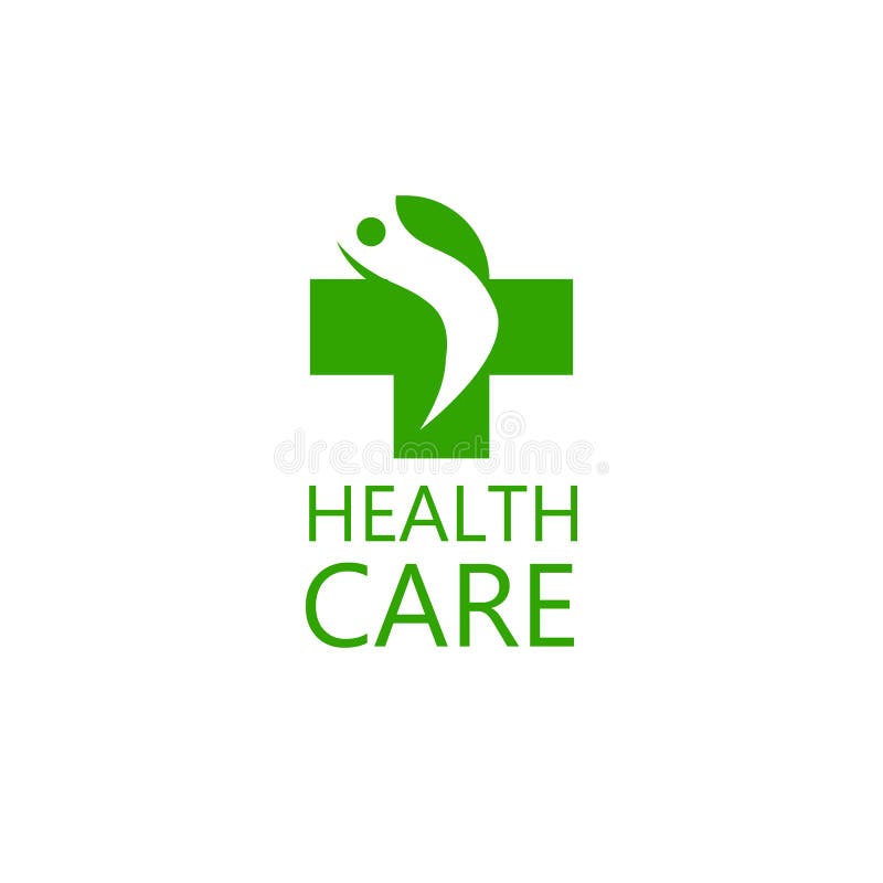 Embleemkruis en silhouet van de mens Embleem voor de kliniek, farmaceutisch bedrijf Embleem van de huisarts, eerste hulp Medisch vector illustratie Embleemkruis en silhouet van de mens Embleem voor de kliniek, farmaceutisch bedrijf Embleem van de huisarts, eerste hulp Medisch vector illustratie