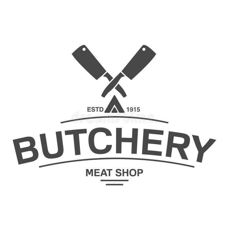 Emblem Butcher Meat Shop.Chefs Knives Crossed.Logo Template for Meat ...