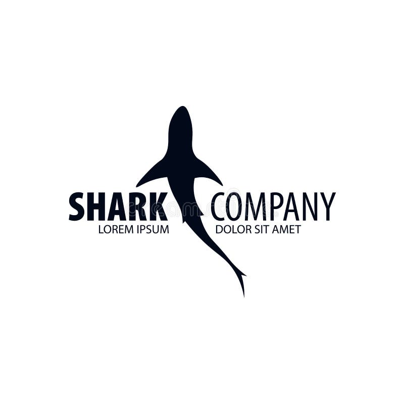 Emblem or Logo with Shark. Vector Illustration. Stock Vector ...