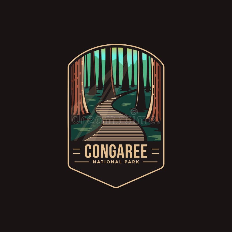 Emblem patch logo illustration of Congaree National Park stock illustration