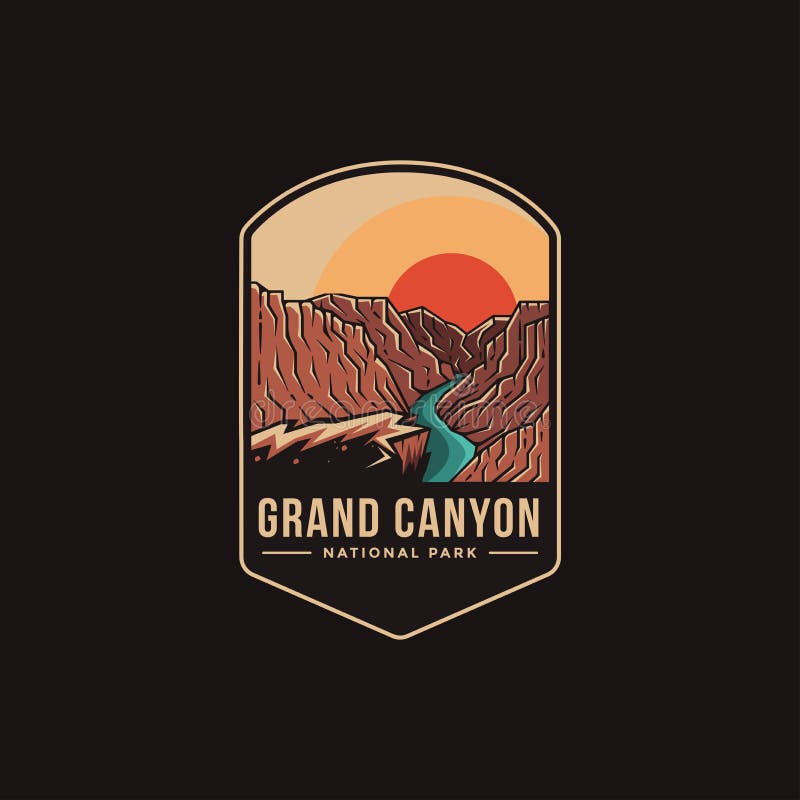 Emblem patch logo illustration of Grand Canyon National Park