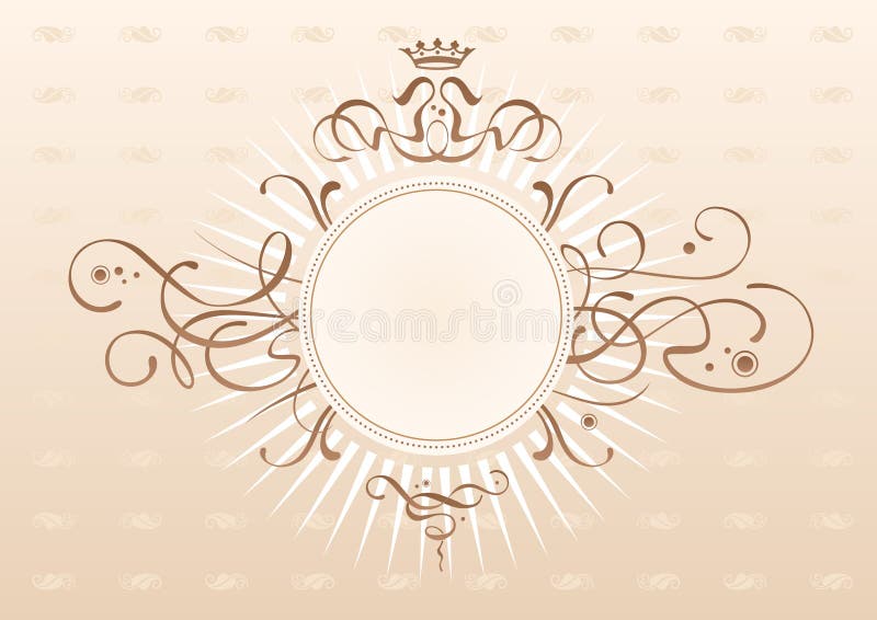 Art-nouveau motives emblem. Non-symmetric sides. Fancy leaves backround. Round logo can be placed in center!. Art-nouveau motives emblem. Non-symmetric sides. Fancy leaves backround. Round logo can be placed in center!