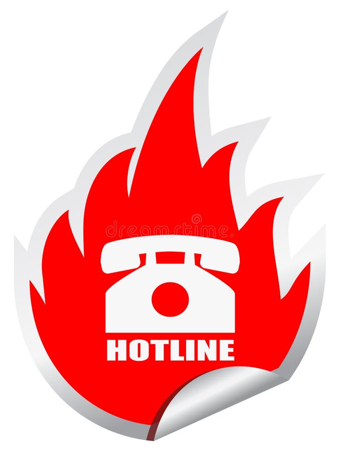 Hotline emblem on white background. Hotline emblem on white background