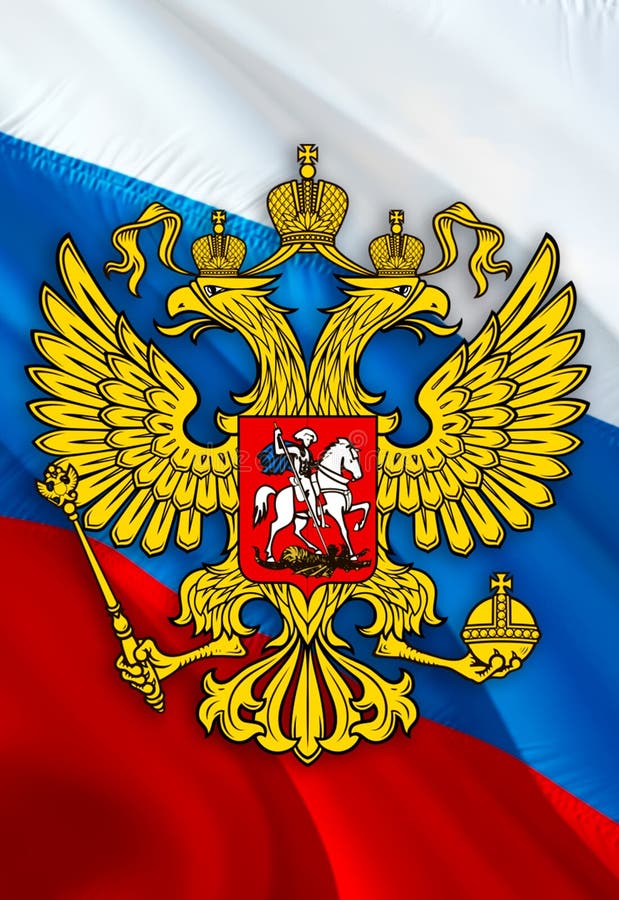 Feliz dia da independência da rússia com o emblema da federação