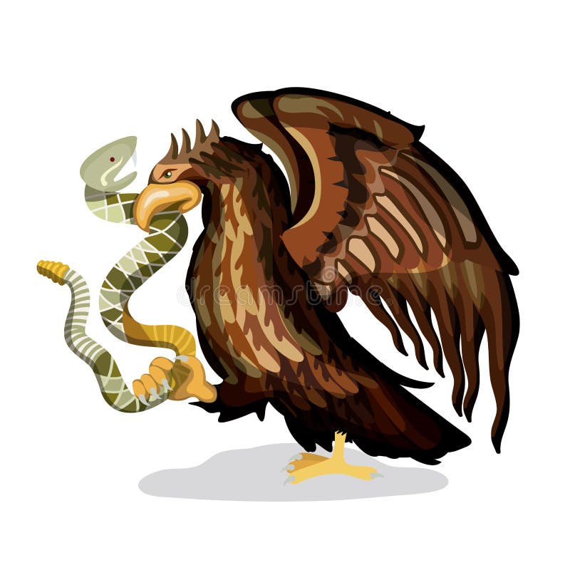 Emblema De La Bandera Mexicana De La Silueta Colorida Del águila Con La  Serpiente De Cascabel En Pico Sobre El Fondo Blanco Ilustración del Vector  - Ilustración de federal, modelo: 111242322