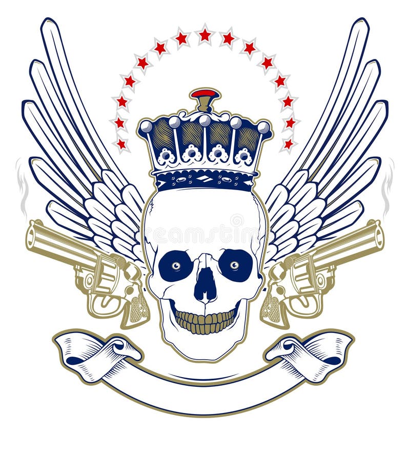 Emblema del cráneo de la corona libre illustration Emblema del cráneo de la corona libre illustration