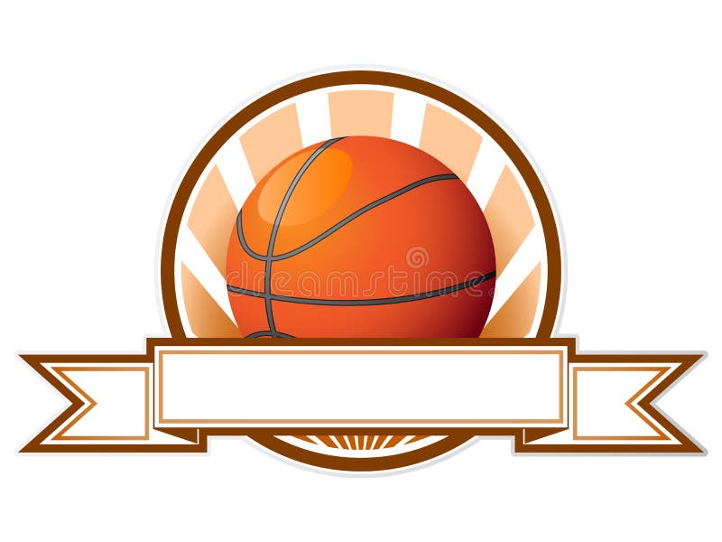Emblema de basquetebol vetorial ilustração do vetor