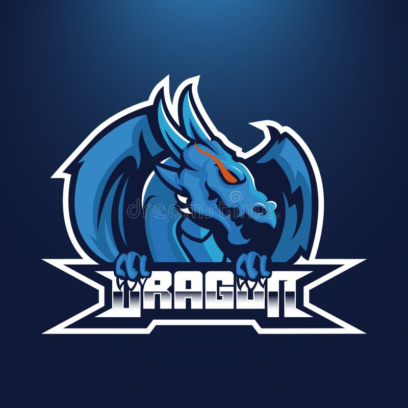 Logotipo Da Equipe De Jogos Do Dragão Azul Ilustração do Vetor - Ilustração  de projeto, chinês: 179391261