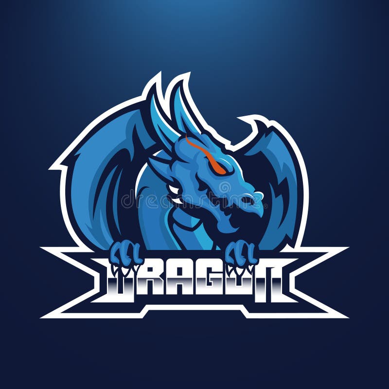 o logotipo do dragão azul e água é perfeito para o logotipo de uma empresa  ou de um jogo 4976674 Vetor no Vecteezy