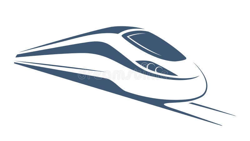 Modern high speed train emblem, icon, label, silhouette Vector illustration. Modern high speed train emblem, icon, label, silhouette Vector illustration