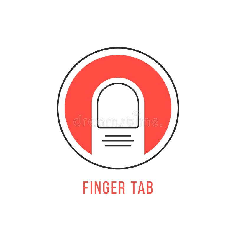 Emblema vermelho e preto da aba do dedo ilustração stock