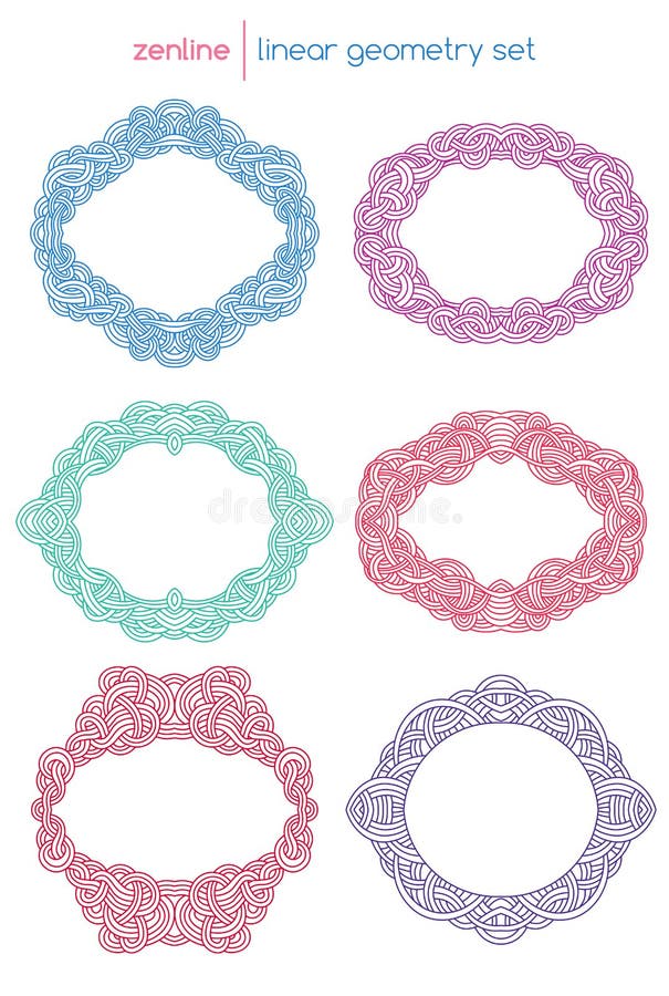 Emblemas abstratos lineares do vetor ilustração royalty free Emblemas abstratos lineares do vetor ilustração royalty free