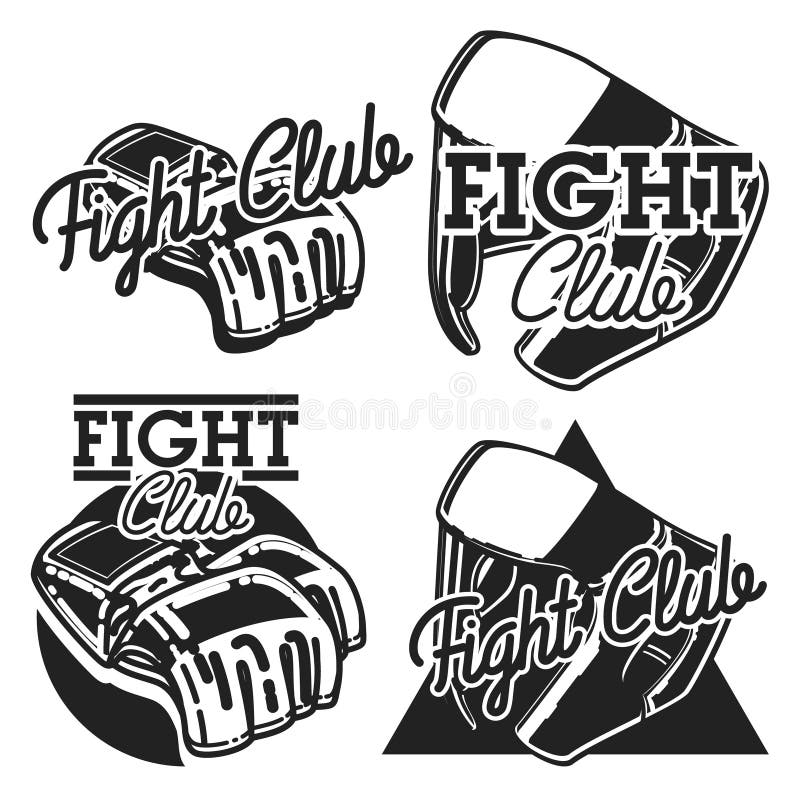 Emblemas del club de la lucha del vintage ilustración del vector Emblemas del club de la lucha del vintage ilustración del vector