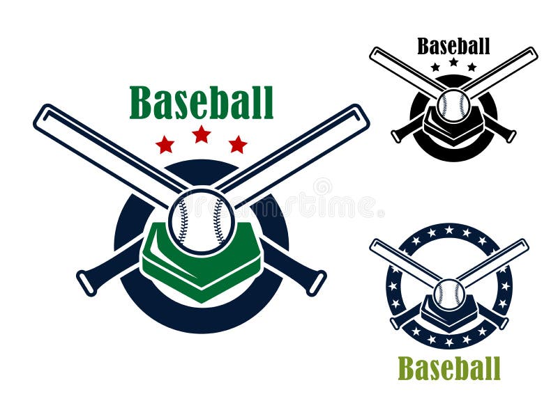 Emblemas e símbolos de basebol ilustração do vetor
