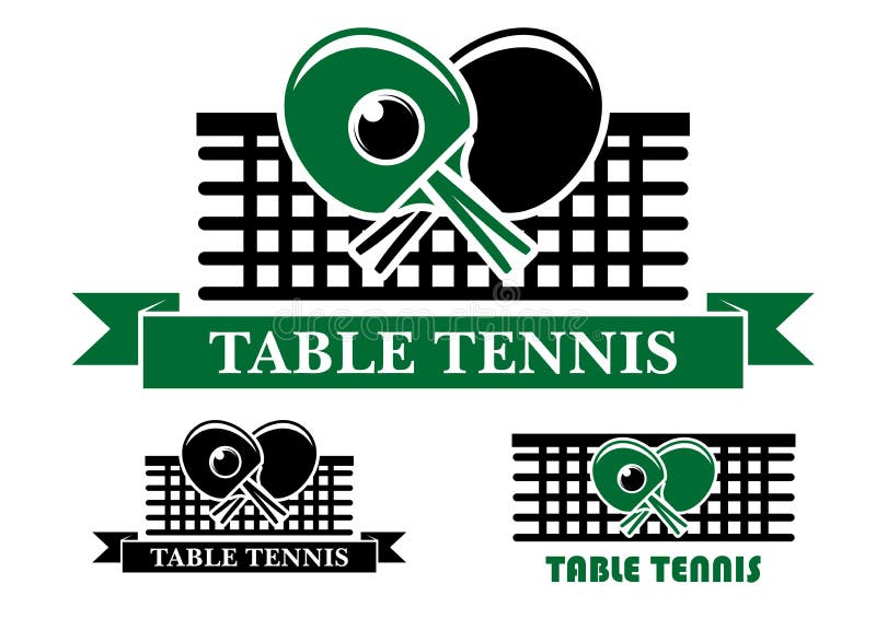 Emblemas e símbolos de ténis de mesa ilustração do vetor