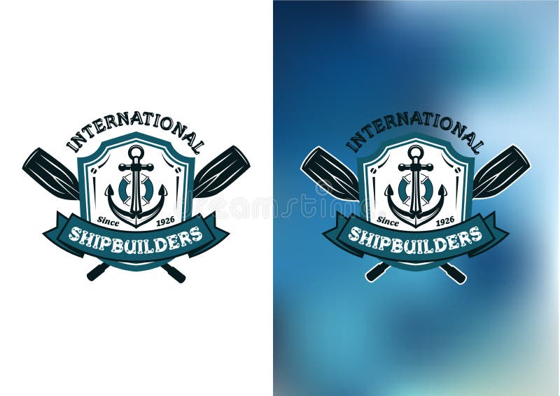 Emblemas ou logótipos da International Shipbuilders ilustração royalty free