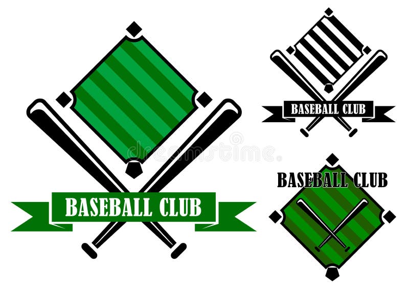 Emblemas ou crachás do clube de basebol ilustração stock