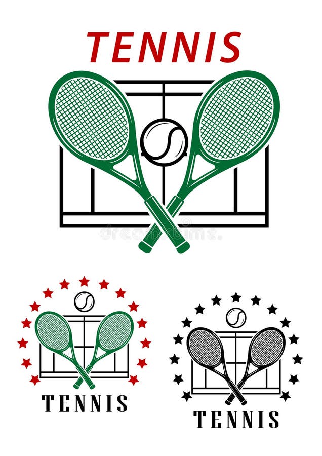 Emblemas ou crachás grandes do tênis ilustração royalty free