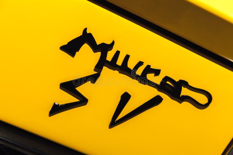Emblemat Lamborghini Miura sportów samochód fotografia royalty free Emblemat Lamborghini Miura sportów samochód fotografia royalty free