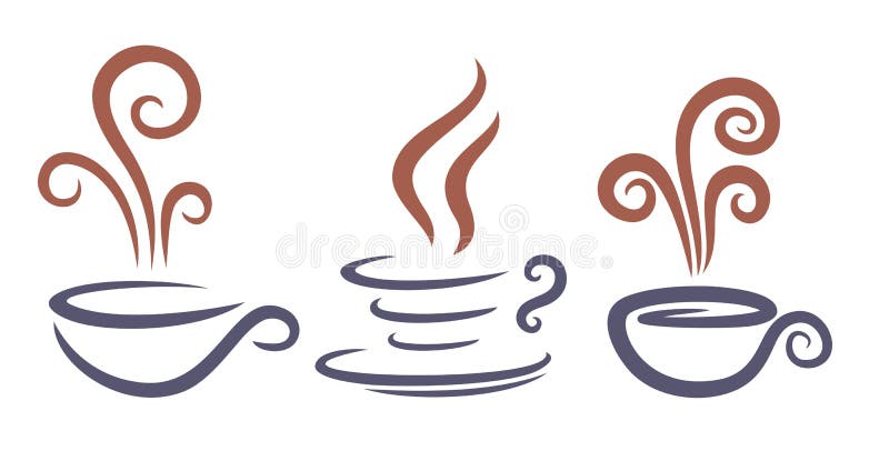 Emblemen van koffiekoppen stock illustratie Emblemen van koffiekoppen stock illustratie