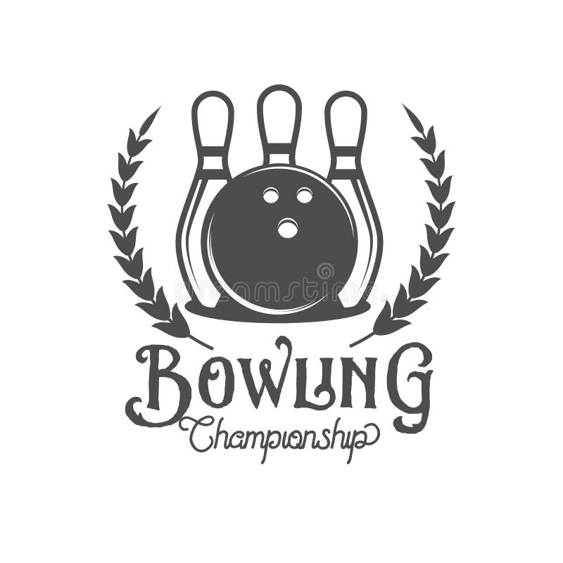 Bowling vector logotype, emblem and badge. Club gaming play, skittle and strike illustration. Template for bowling club, tournament, champion, challenge. Bowling vector logotype, emblem and badge. Club gaming play, skittle and strike illustration. Template for bowling club, tournament, champion, challenge.