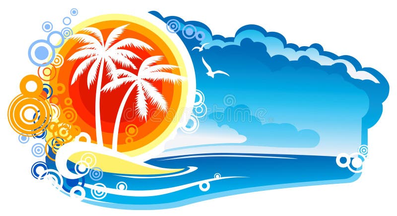 Emblème de littoral tropical