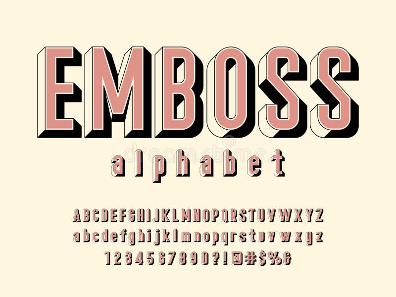 Emboss font stock vector. Illustration of shadow, design 157265862