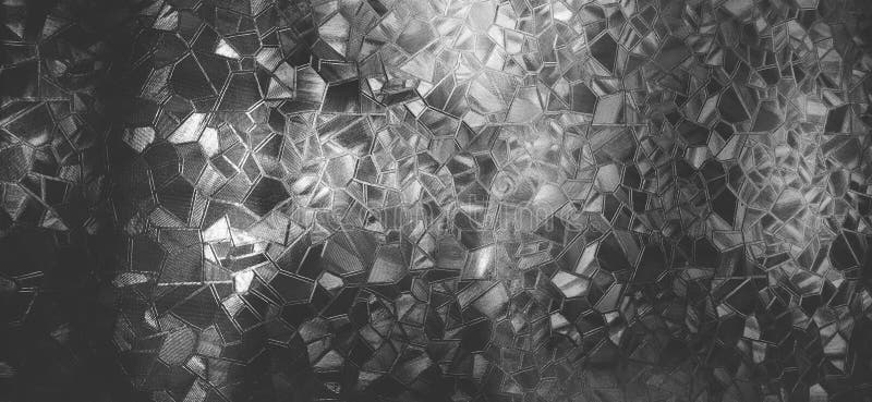 Embossed Glass Background. Corrugated Glass Monochrome Stock Photo