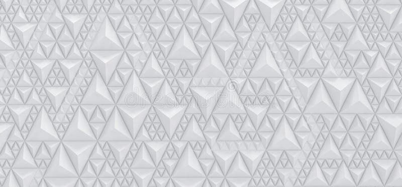 Embossed white background of triangles - 3D illustration royalty free illustration Embossed white background of triangles - 3D illustration royalty free illustration