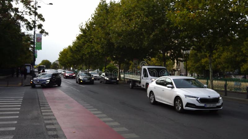 Embouteillage aux heures de pointe pollution des voitures et embouteillage clips vidéos