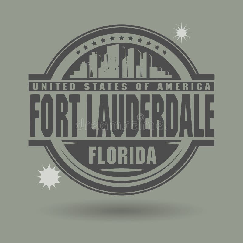 Emboutissez ou label avec le Fort Lauderdale des textes, la Floride à l'intérieur illustration de vecteur Emboutissez ou label avec le Fort Lauderdale des textes, la Floride à l'intérieur illustration de vecteur