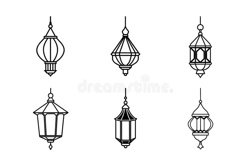 Embrasser l'illustration de ligne vectorielle de lanterne illustration de vecteur