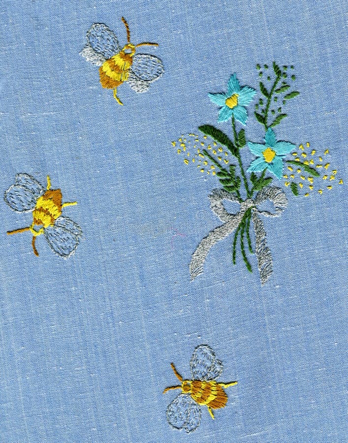 Embroidery of bee