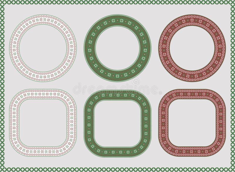 Cross Stitch Hoops And Frames Icon Linear Isolated Illustration