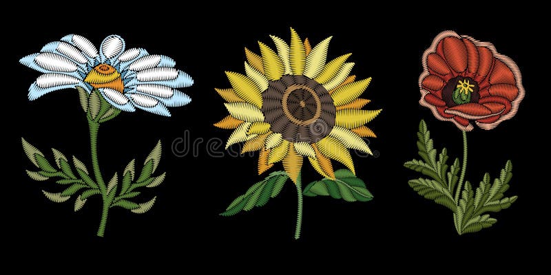 Embroidery floral fashion design royalty free illustration Embroidery floral fashion design royalty free illustration