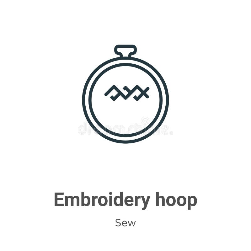 Embroidery Hoop Outline Vector Icon. Thin Line Black Embroidery Hoop