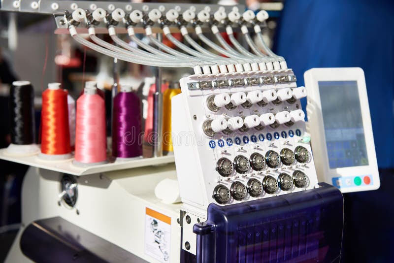 Embroidery Industrial Machine Stock Photo Image of bobbins, reel