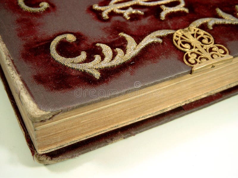 Embroidery on old book