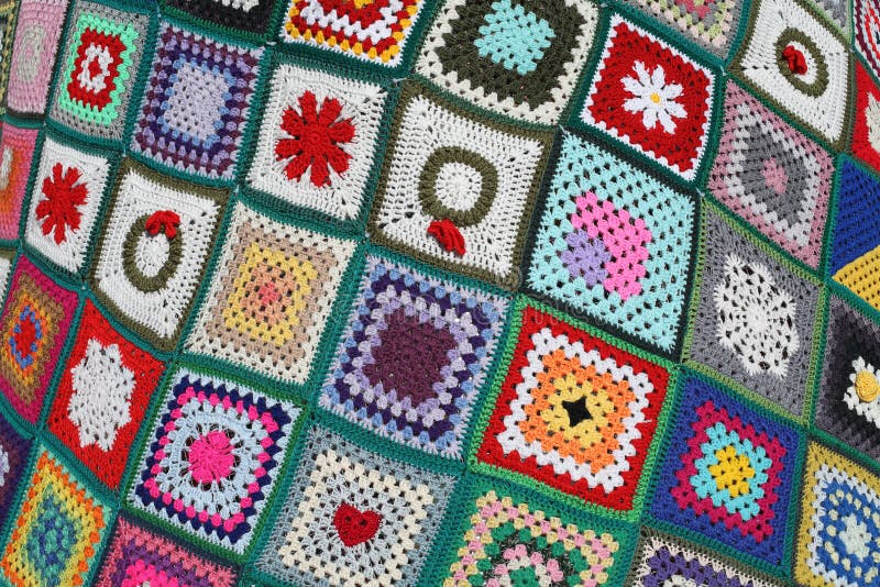 Embroidery with Original Handmade Knitting Wool Stock Photo Image of